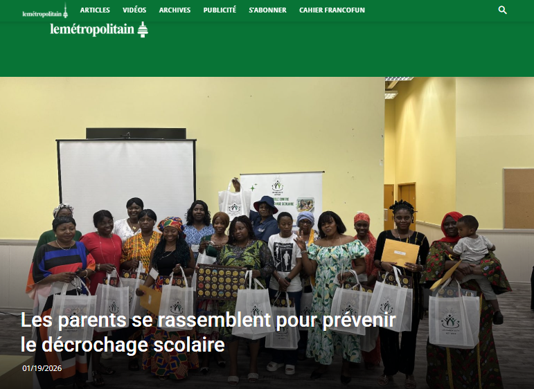Article du Journal Le Métropolitain : Les parents se rassemblent pour prévenir le décrochage scolaire